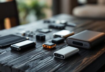 Baterías portátiles de diferentes tamaños y colores