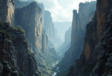 Immagine evocativa di The Gorge con elementi di mistero