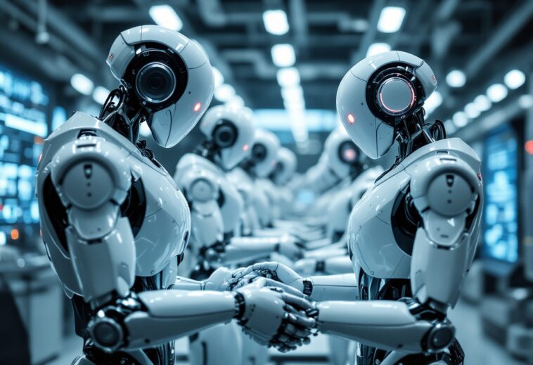 Robot humanoide en acción imitando movimientos humanos
