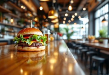 Ristorante di hamburger con atmosfera millennial