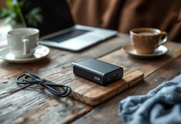 Cargador portátil de 65W ideal para viajes y dispositivos