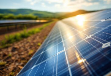 Pannelli solari su un edificio tecnologico moderno