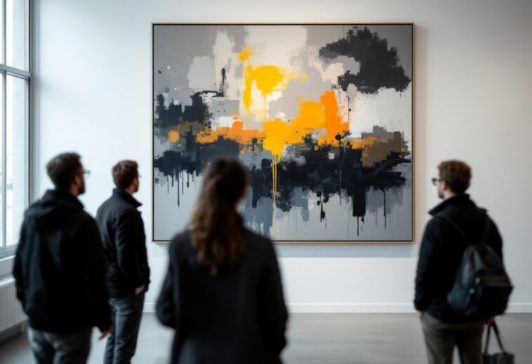 Pittura inquietante che rappresenta la narrativa di Severance