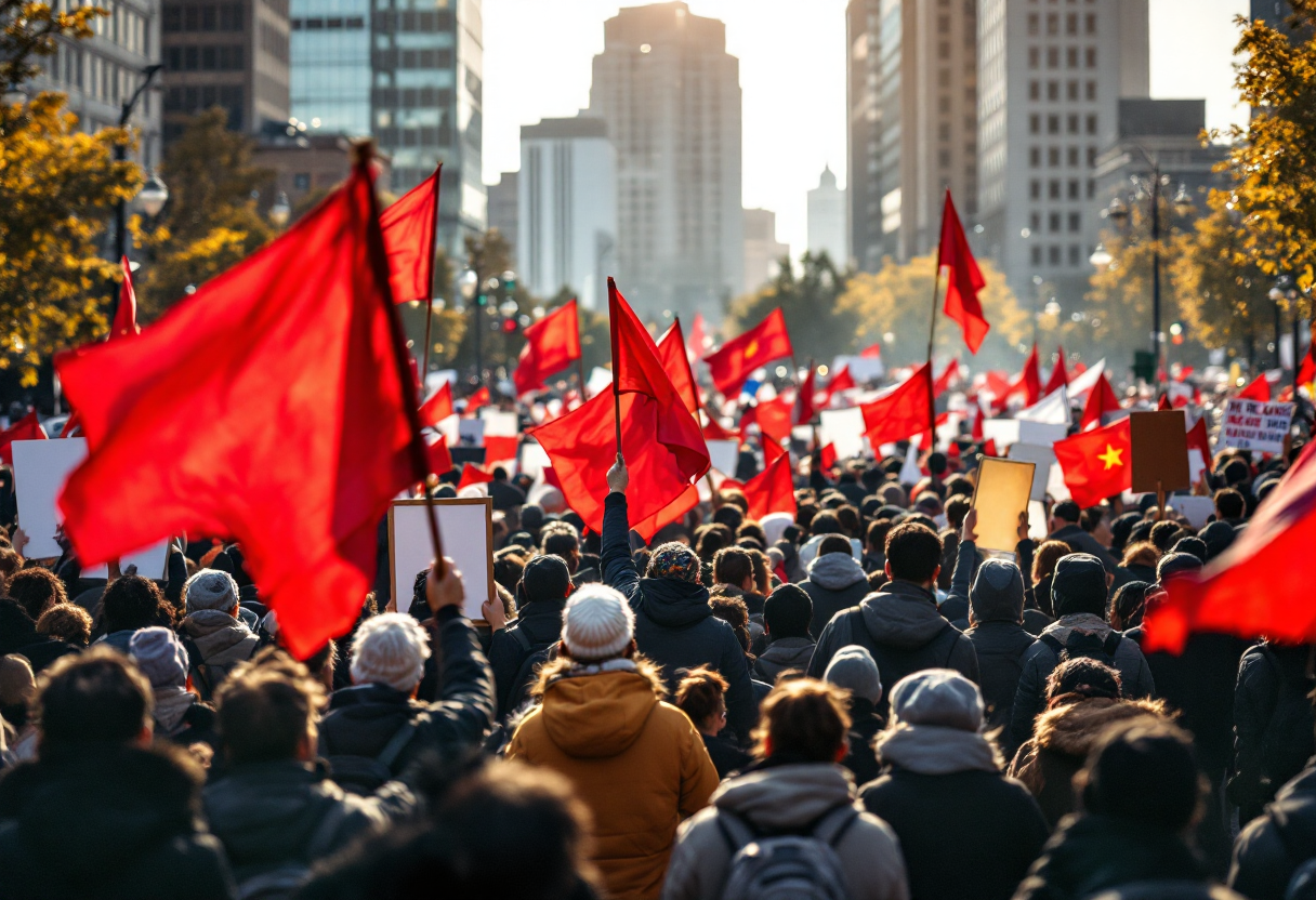 Manifestación contra Tesla que refleja el dilema social