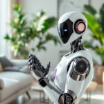 Robot umanoide Neo Gamma di 1X in un ambiente domestico