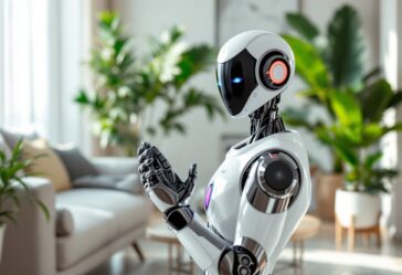 Robot umanoide Neo Gamma di 1X in un ambiente domestico