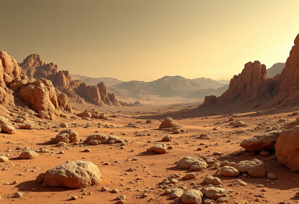 Rover de NASA explorando la superficie de Marte