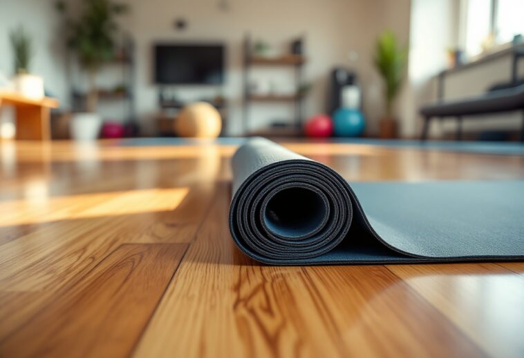 Influencer fitness durante una rutina matutina inusuale