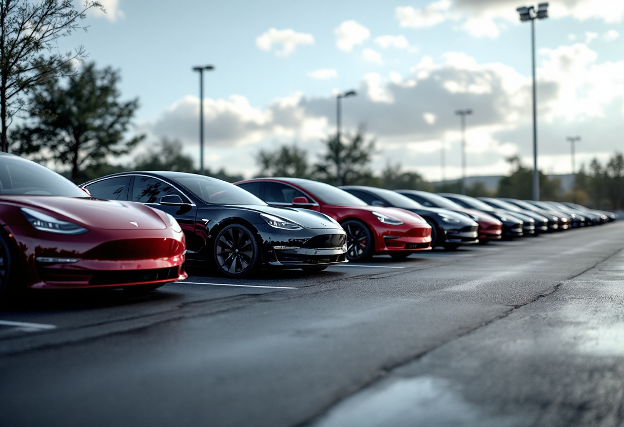 Vendita di veicoli usati Tesla durante proteste