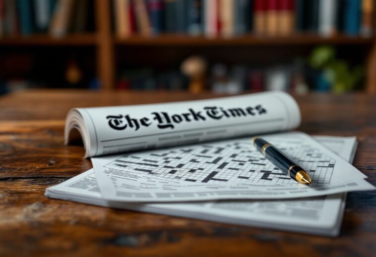 Crucigramas mini del New York Times en un fondo colorido