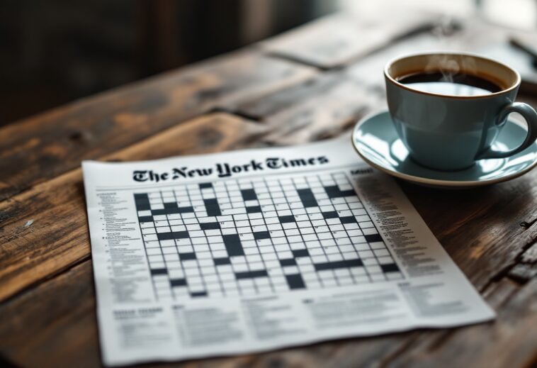 Immagine del Mini Crossword del New York Times con indizi