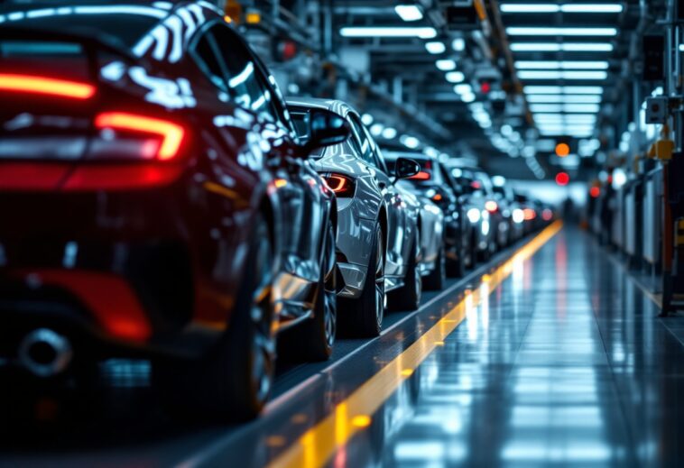 Logo Tesla con grafico di vendite in calo