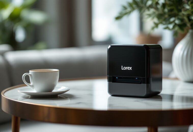 Timbradora Lorex 2K Wi-Fi in un ambiente domestico moderno