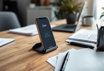 iPhone con app iScanner per scansioni portatili
