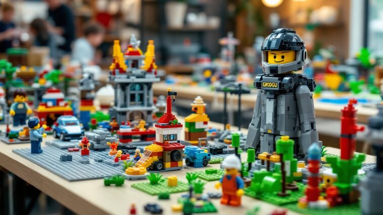 Immagine di Grogu costruito con mattoncini Lego