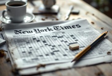 Crucigramas mini del New York Times en una mesa