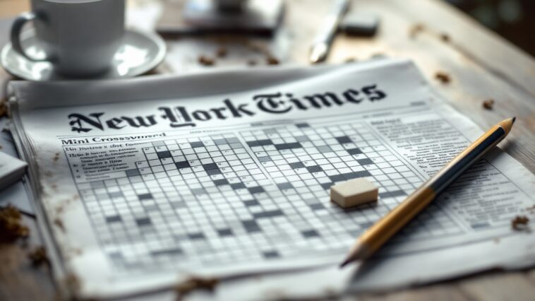 Crucigramas mini del New York Times en una mesa