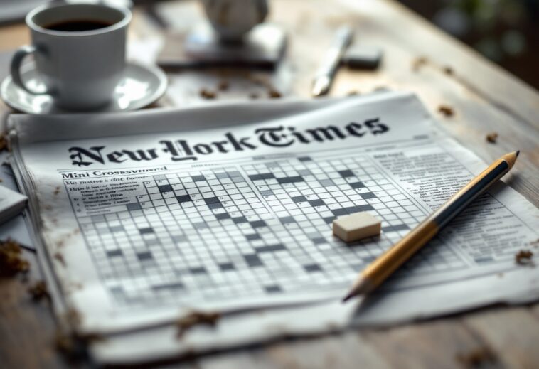Crucigramas mini del New York Times en una mesa
