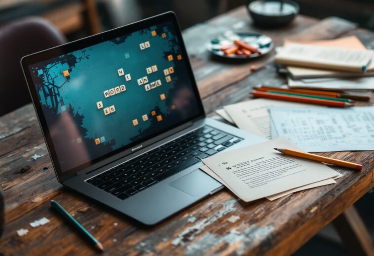 Giocatore che utilizza strategie per vincere a Wordle