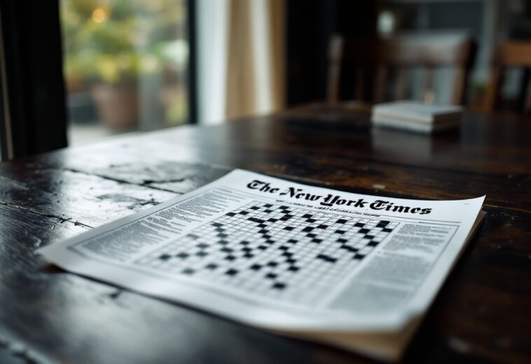 Immagine del Mini Crossword del New York Times con indizi
