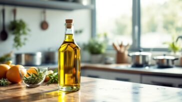 Sam Altman utilizando aceite de oliva en una receta