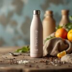 Botella de agua Owala FreeSip en un entorno natural