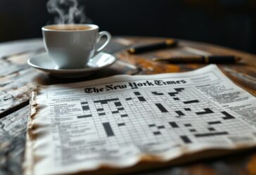 Crucigrama mini del New York Times con lápiz y papel