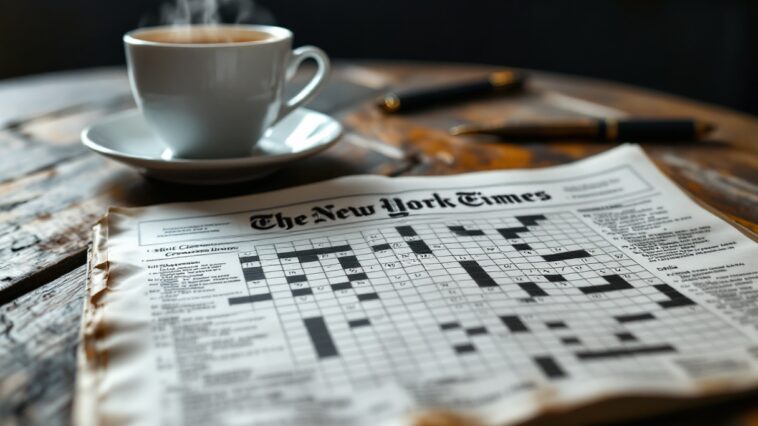 Crucigrama mini del New York Times con lápiz y papel