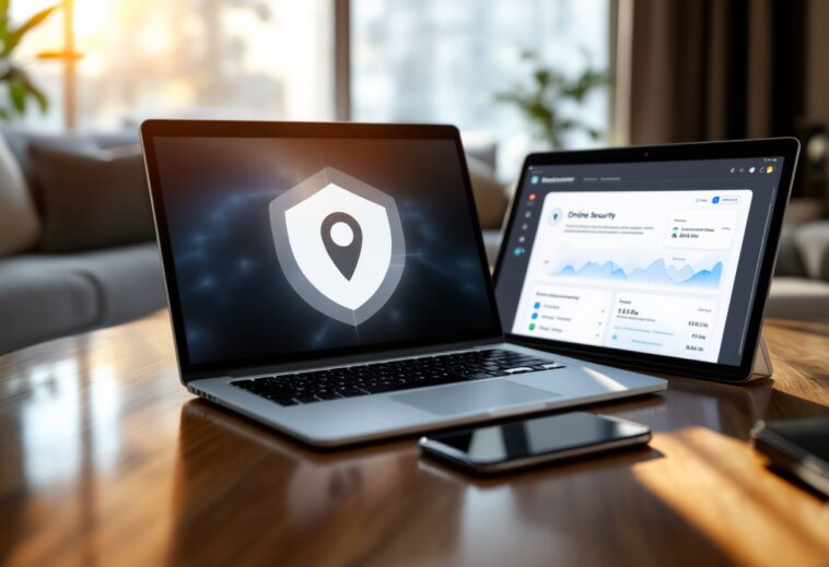 Immagine che promuove la sicurezza online con AdGuard