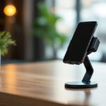 Soporte magnético ajustable para smartphone en uso
