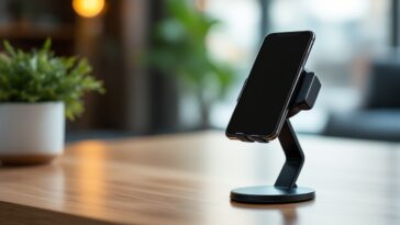 Soporte magnético ajustable para smartphone en uso