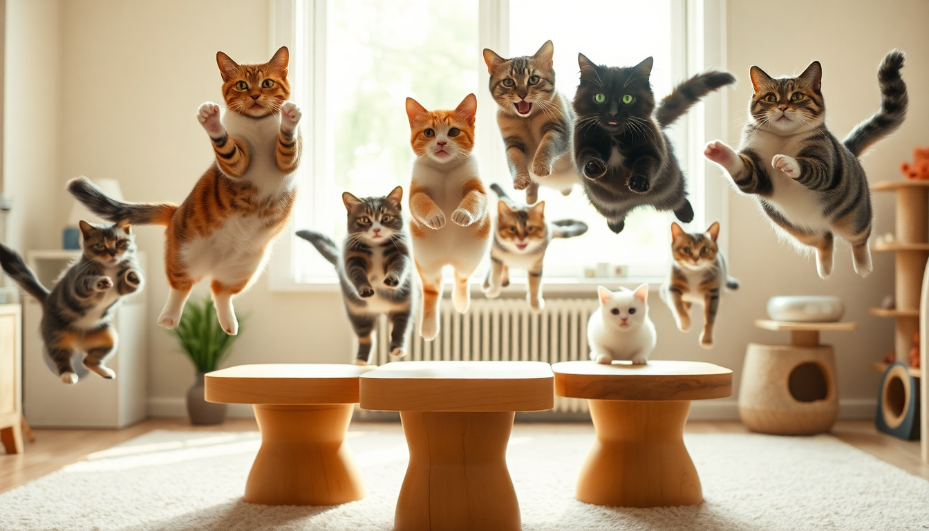 Innovador video de gatos saltando capta la atención del público