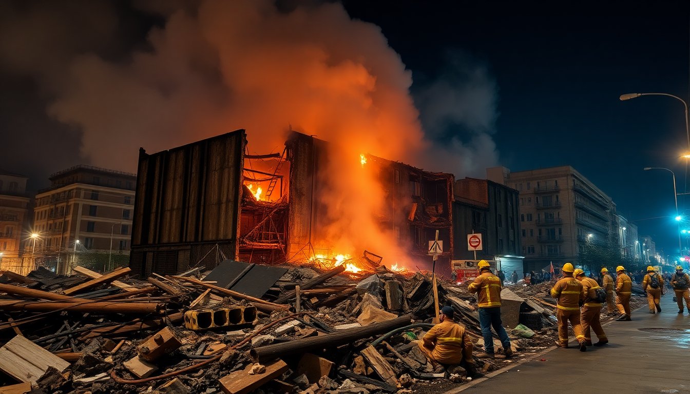Incendio nel centro città: 50 famiglie sfollate