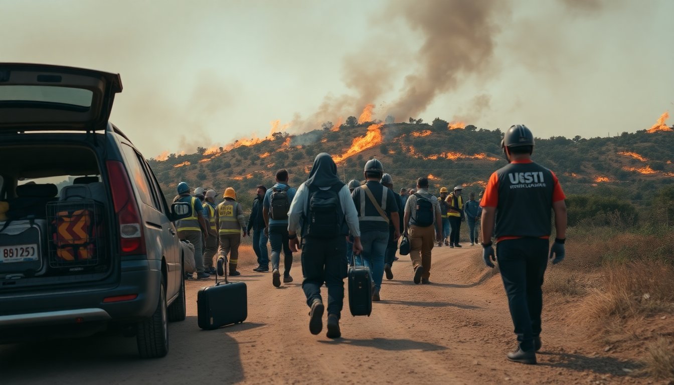 Evacuaciones masivas tras incendio forestal en Andalucía