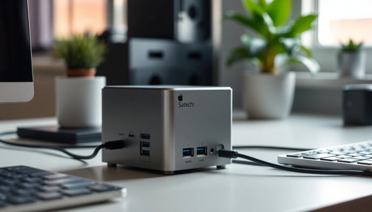 satechi cubedock hub compacto con thunderbolt 5 carga y almacenamiento opcional 1773010270