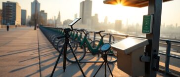 Cómo un método visual revisa el ángulo de paneles solares en estaciones de bicicletas