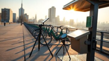 Cómo un método visual revisa el ángulo de paneles solares en estaciones de bicicletas