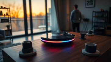 Plato giratorio CoolGeek TS-01 en Kickstarter: automático, con RGB y precio competitivo