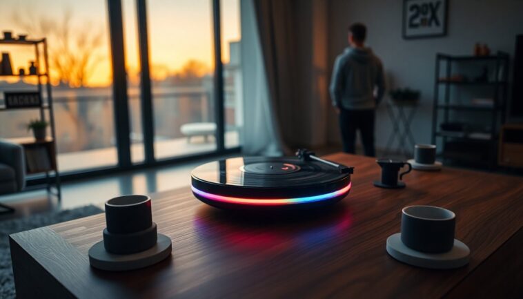 Plato giratorio CoolGeek TS-01 en Kickstarter: automático, con RGB y precio competitivo